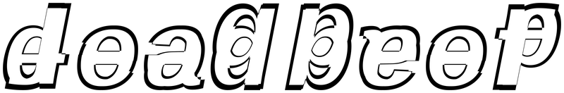 Ambigram for deadbeef in Liberationmono-bolditalic
